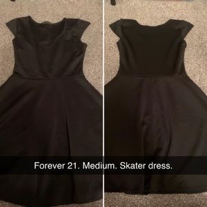 Forever 21 black satin skater dress